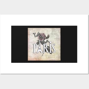 Take Me To Paris: Sheet Music, Eiffel Tower Rose Design Lover of Paris Posters and Art